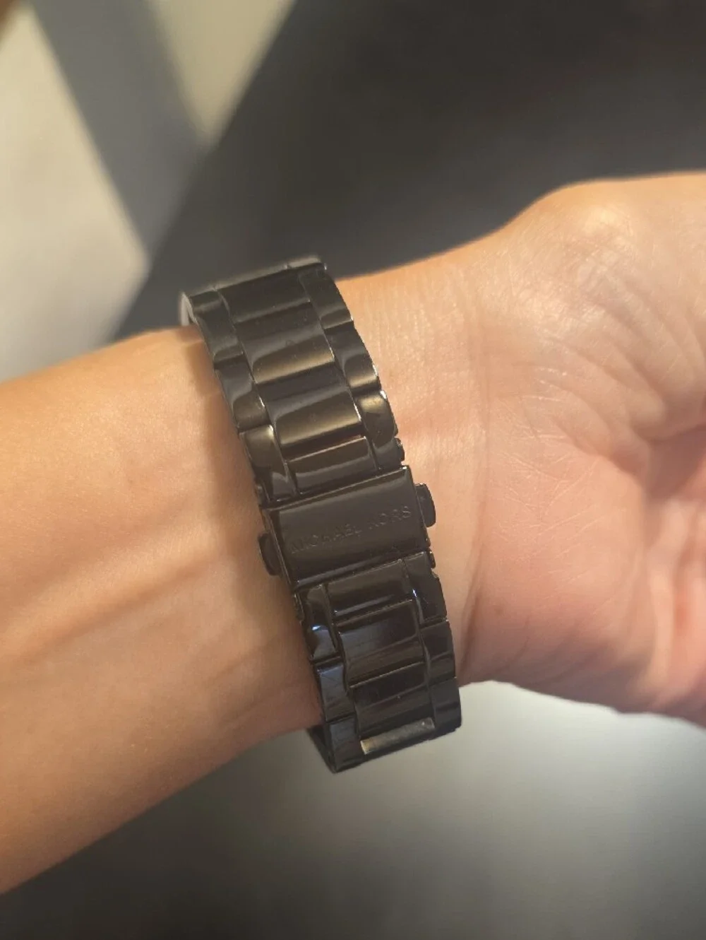 Michael Kors Black Crystal-Trim Chronograph Watch